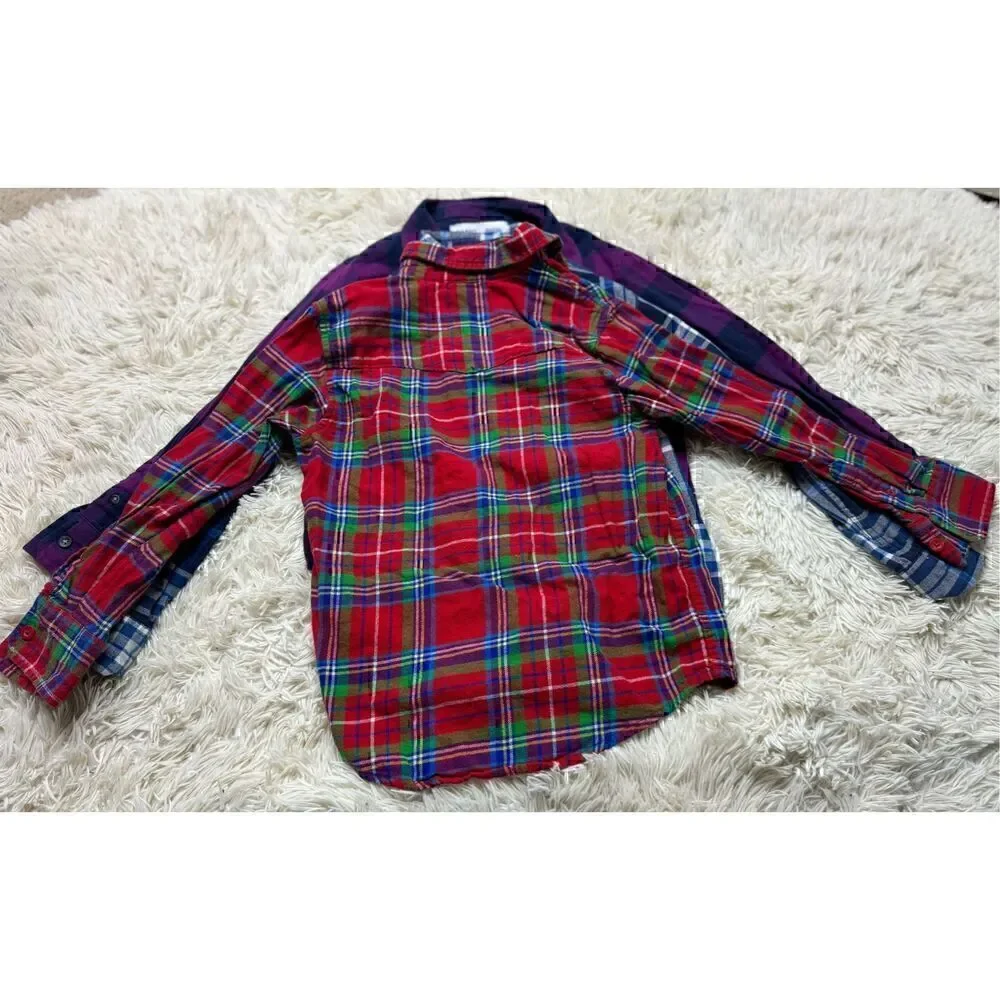4 piece size 7-8 Boys Long Sleeve Button Down Flannel Bundle by Old Navy & Aberc